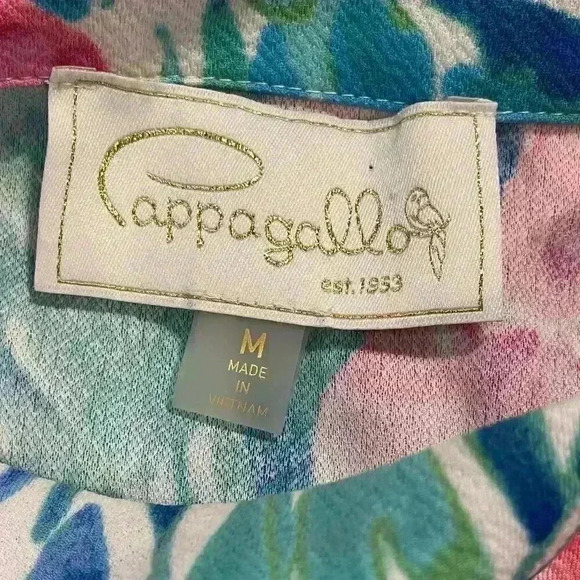 Pappagallo Tropical Floral Ruffle Sleeve Dress Size Medium - Picture 9 of 13